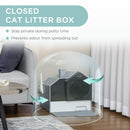 PawHut Hooded Cat Litter Tray w/ Scoop, Drawer Pan, Handle, Deodorants