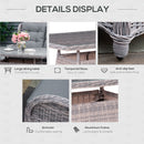 Outsunny 4 PCs Outdoor Rattan Sofa Set, Patio Garden Wicker Sectional Sofa Set