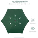 Outsunny 2m Parasol Patio Umbrella, Outdoor Sun Shade with 6 Ribs Green