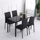 HOMCOM Dining Chairs Faux Leather Accent Chairs for Kitchen, Set of 4, Black