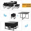 Outsunny 9pc Patio Rattan Furniture Set Outdoor Wicker Dining Set w/ Footstool