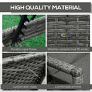 Outsunny Patio Dual Rattan Wicker Sun Lounger w/ 4-Level Adjustable Headrest