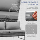 Outsunny 4Pcs Patio Rattan Sofa Garden Furniture Set Table w/ Cushions 4 Seater