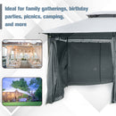 Outsunny 3 x 4m Outdoor 2-Tier Steel Frame Gazebo with Curtains Outdoor Backyard
