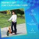 HOMCOM Kids Kick Scooter Adjustable Height Dual Brakes 12" Inflatable Wheels