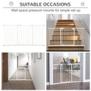 PawHut Adjustable Safety Gate w/ 3 Extensions and Four Adjustable Screws, White