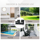 Outsunny Companion Seat Table Chair Conservatory Rattan Loveseat Garden Bench