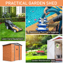 Outsunny 6.5x5.2ft Garden Shed Wood Effect Tool Storage Sliding Door Wood Grain