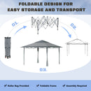 Outsunny 4 x 4m Outdoor Pop-Up Canopy Tent Gazebo Adjustable Legs Bag Dark Grey