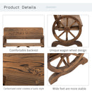 Outsunny Rustic Wood Design Home Garden Wagon Wheel Bench Décor Outdoor Loveseat