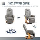 HOMCOM Recliner Leisure Armchair with Wood Base Footrest for Home Office