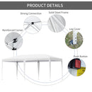 Outsunny 6 x 3M Pop Up Gazebo Patio Party Event Heavy Duty Canopy White