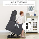 HOMCOM Power Lift Chair, Fabric Electric Recliner with Side Pocket, Grey
