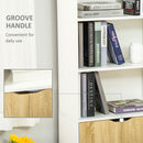 HOMCOM 2 Door 4 Shelves Bookcase Wooden Storage Cabinet Display Unit White Oak