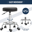 Vinsetto Round PU leather Salon Beautician Stool Adjustable Height w/ Footrest