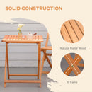 Outsunny 3Pcs Garden Bistro Set, Folding Outdoor Chairs and Table Set, Teak