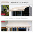 Outsunny Garden Sun Shade Canopy Retractable Awning, 3 x 2.5m, Cream White