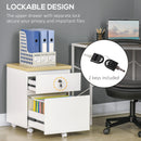 Vinsetto Mobile Filing Cabinet Lockable File Cabinet A4 Size W/ 2 Drawers White