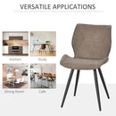 HOMCOM Set of 2 Contrast Stitched PU Leather Racing-Style Chairs Accent Brown