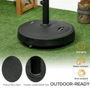 Outsunny 23.5kg Round Resin Garden Parasol Base for Poles of 38mm-48mm