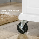 HOMCOM Rolling Kitchen Cart Storage Trolley with Drawer Towel Rail Steel White