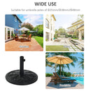 Outsunny 13KG Round Parasol Base Heavy Duty Cement Stand Umbrella Holder Garden