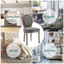 HOMCOM Set of 2 Elegant French-Style Dining Chairs w/ Wood Frame Foam Seat Grey