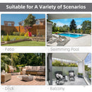 Outsunny Double Canopy Offset Parasol Umbrella Garden Shade Steel Canopy Beige