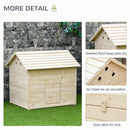 PawHut Wooden Duck House w/ Openable Roof, Raised Base, Air Holes - Natural