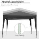 Outsunny 3mx3m Pop Up Gazebo Party Tent Canopy Marquee with Storage Bag Black