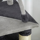 PawHut Cat Tree for Indoor Cats w/ Scratching Posts, Hammock, Toy Ball - Grey