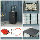 Outsunny 9kW Patio Gas Heater Propane Heater w/ Regulator Hose and Cover, Black