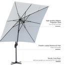 Outsunny Square Cantilever Roma Parasol 360° Rotation w/ Hand Crank, White