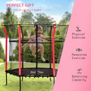 HOMCOM 5.2FT Kids Trampoline w/enclosure Indoor Outdoor for 3-10 Years - Red