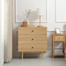 HOMCOM Chest of Drawers, 3 Drawer Unit Storage Cabinet for Bedroom, Natural