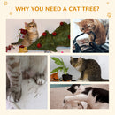 PawHut Cat Tree Scratcher Activity Centre, Condo Scratching Post Toy Bed