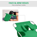 Outsunny Beach Chaise Lounge Portable Adjustable Backrest with Face Cavity Green