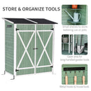 Outsunny Garden Storage Shed Tool Organizer w/ Table, 139x75x160cm, Green