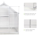 Outsunny 6x6ft Walk-In Greenhouse Polycarb. Panels Aluminium Frame Sliding Door