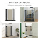 PawHut 76-82 cm Adjustable Pressure Fit Pet Safety Gate Dog Barrier, Black