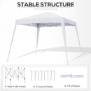 Outsunny Garden Pop up Gazebo Tent Party Water-resistant 2.5 x 2.5M White