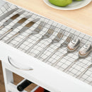 HOMCOM Rolling Kitchen Island Trolley Storage Cart with Rubberwood Top Wine Rack