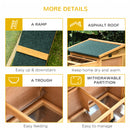 Pawhut Rabbit Hutch Pet House Outdoor Run Design w/ Water-Resistant Paint Ramp