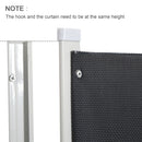 PawHut Retractable Dog Gate Pet Safety Gate for Stair 115L x 82.5H cm - Grey