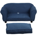 PawHut Dog Sofa Bed, Kitten Couch Chair w/ Soft Cushion, for Small Dogs - Blue