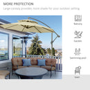 Outsunny 2.7m Cantilever Banana Parasol Outdoor Sun Shade w/ Crank, Beige