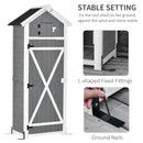 Outsunny Garden Storage Shed w/ Workstation, Asphalt Roof, 182x78x52.5cm, Grey