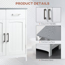 kleankin Freestanding Bathroom Cabinet with 2 Drawers 2 Doors Adjustable Shelf