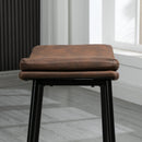 HOMCOM Breakfast Bar Stools Set of 2 Upholstered Barstools w/ Curved Seat Brown