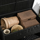 Outsunny PE Rattan Garden Storage Box for Pool w/ Shoe Layer